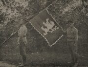 Ukázka praporu 2. čs. střeleckého pluku „Jiřího z Poděbrad“