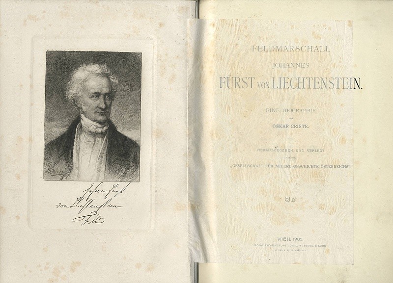 CRISTE, Oskar. Feldmarschall Johannes Fürst von Liechtenstein