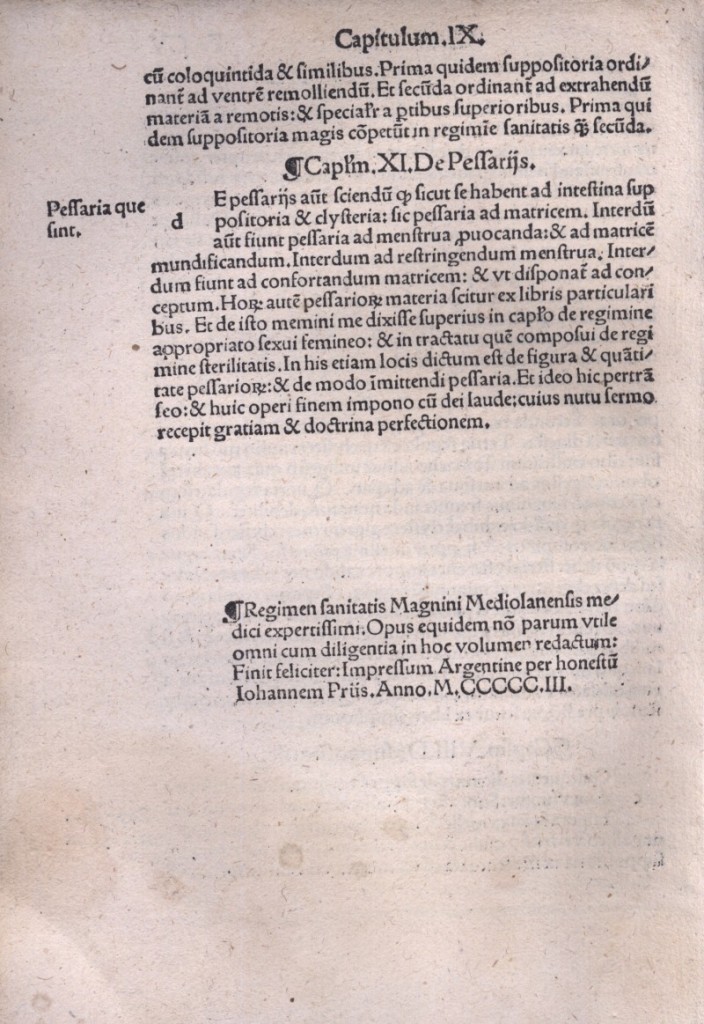 MAYNERI, Mayno de. Excellentissimi Magnini Mediolanensis: Medici famosissimi Regimen sanitatis
